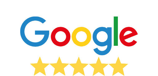 Google logo above five yellow stars, indicating a five-star rating.