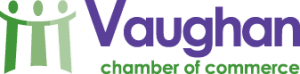 Member of Vaughan Chamber of Commerce featuring an icon of three stylised figures with raised arms. - The Handyman Services York Region & Simcoe Region